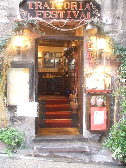 Ingresso del ristorante a Spoleto